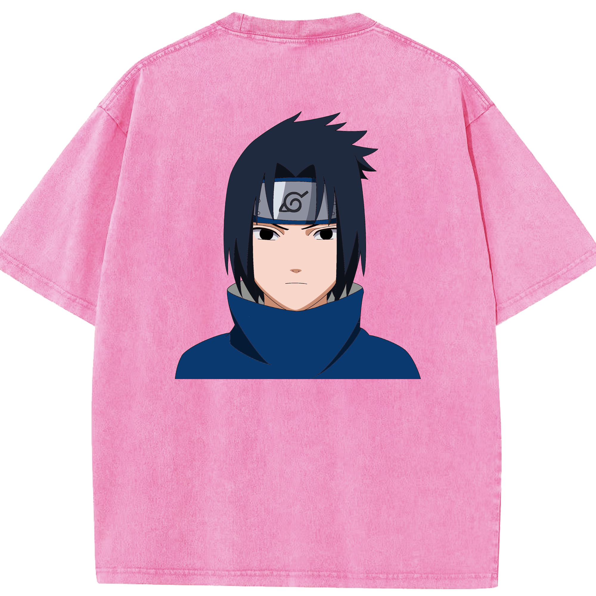 （画像用） NARUTO -ナルト- うちは サスケ Uchiha Sasuke 綿100% ヴィンテージ風 半袖Tシャツ（背面プリント）
